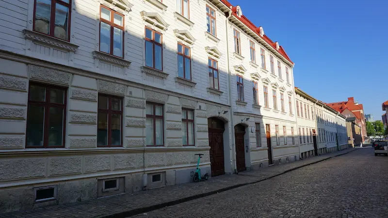 Alte Holzhäuser im Herzen von Göteborg