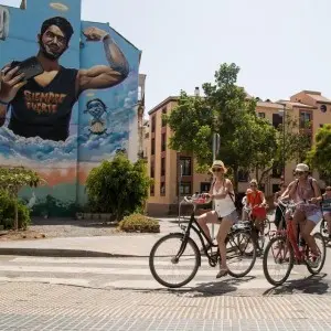 Landausfluggäste sehen während Ihrer Fahrradtour die interessantesten Plätze in Málaga