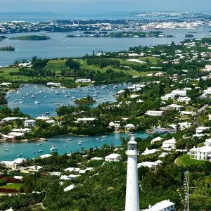 Bermuda von oben - geziert durch Gibb's Hill Lighthouse