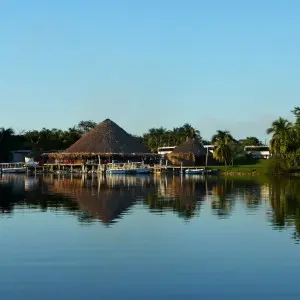 Die Anlegestelle im Orange Walk District