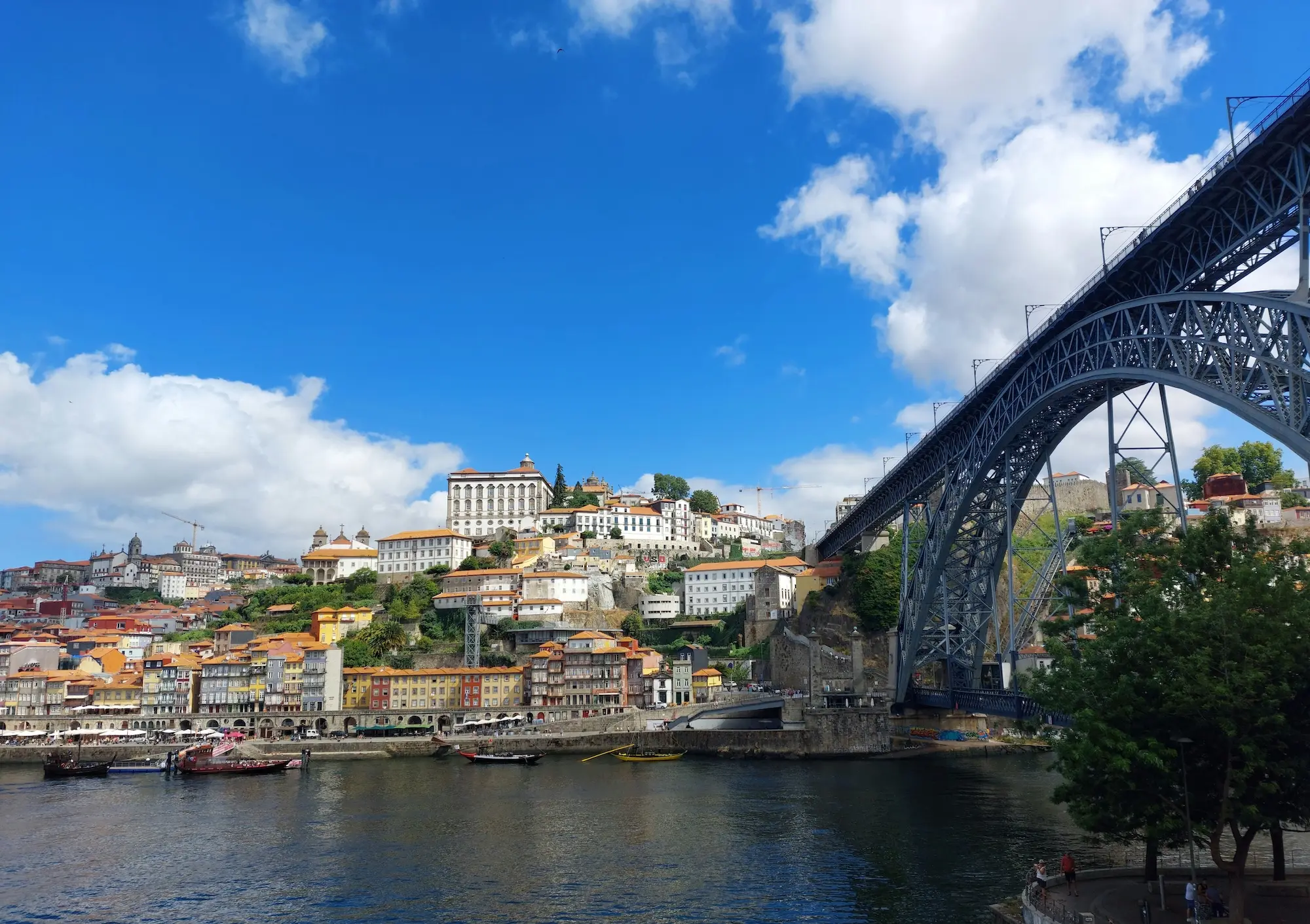 Die Ponte Dom Luís I mit Blick auf den Stadtteil Ribeira in Porto