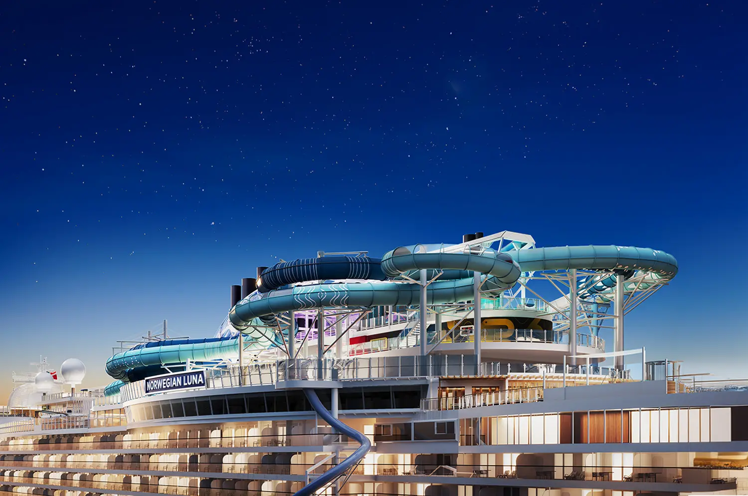norwegianluna-aquaslidecoaster-rendering Die neue Doppelwasserrutsche auf Norwegian Luna